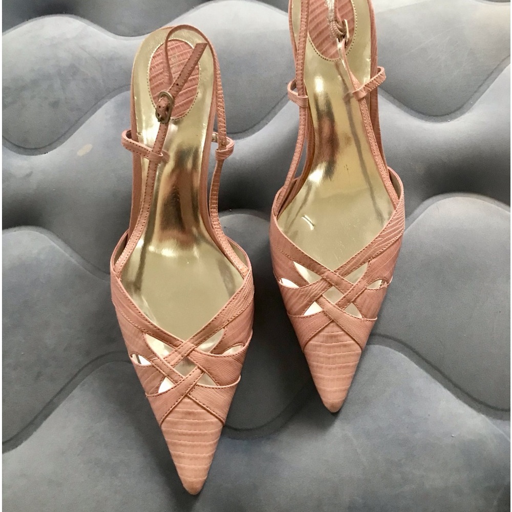 Nina pale pink leather sling back pumps size 9 euro size 39